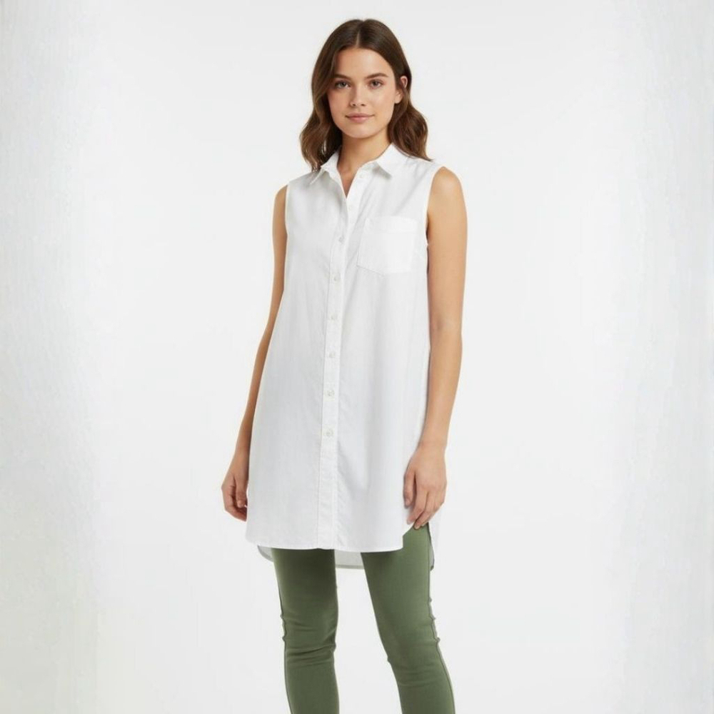 Maeve Anthropologie White Sleeveless Tunic Top - Size 0